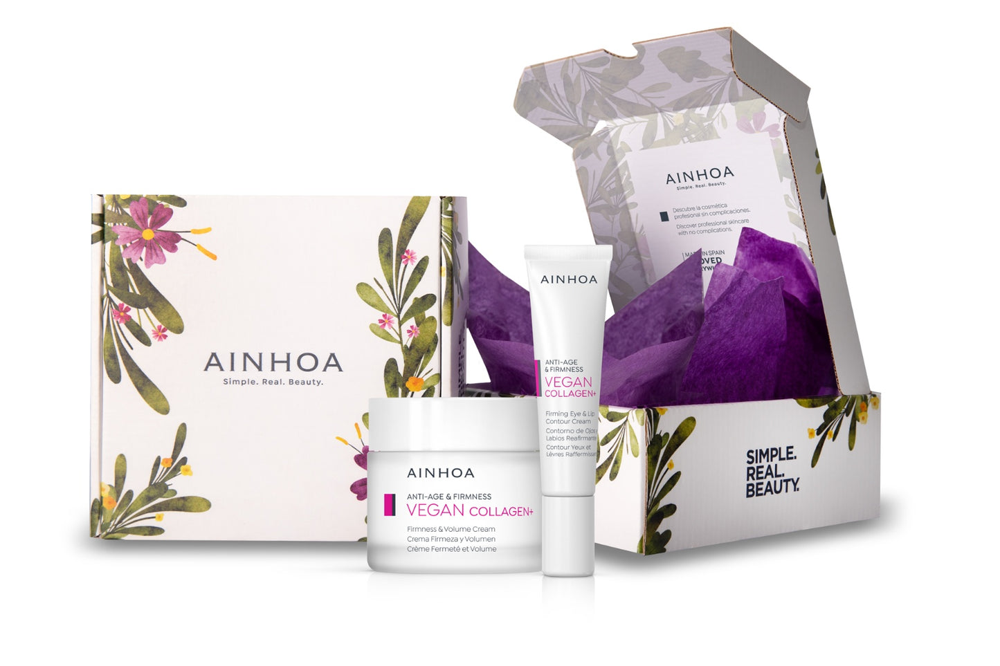 Ainhoa Pack Vegan Collagen Firmness & Volume Cream 50ml & Firming Eye & Lip Contour Cream