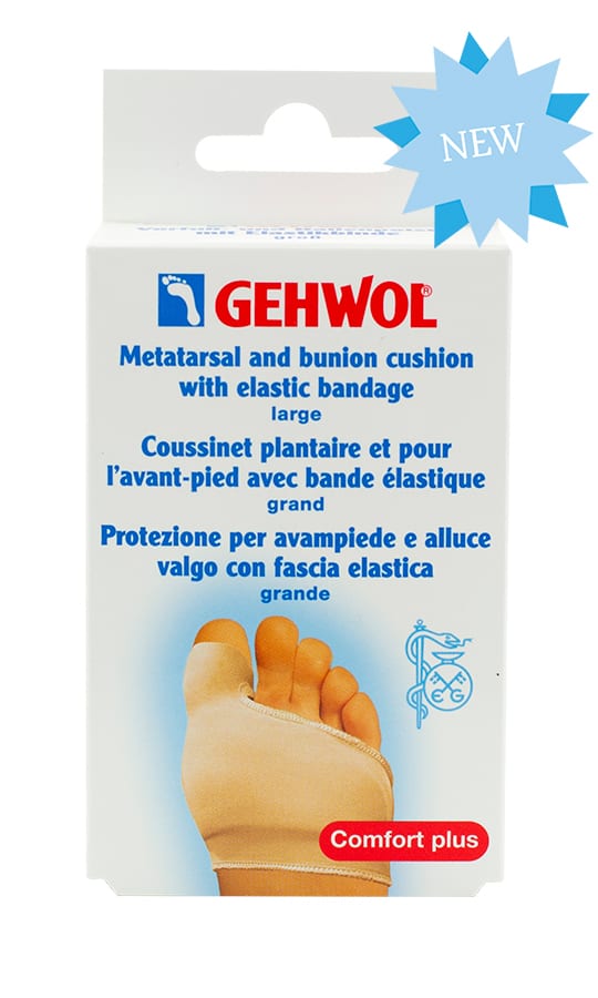 Metatarsal and bunion cushion with elastic bandage Large