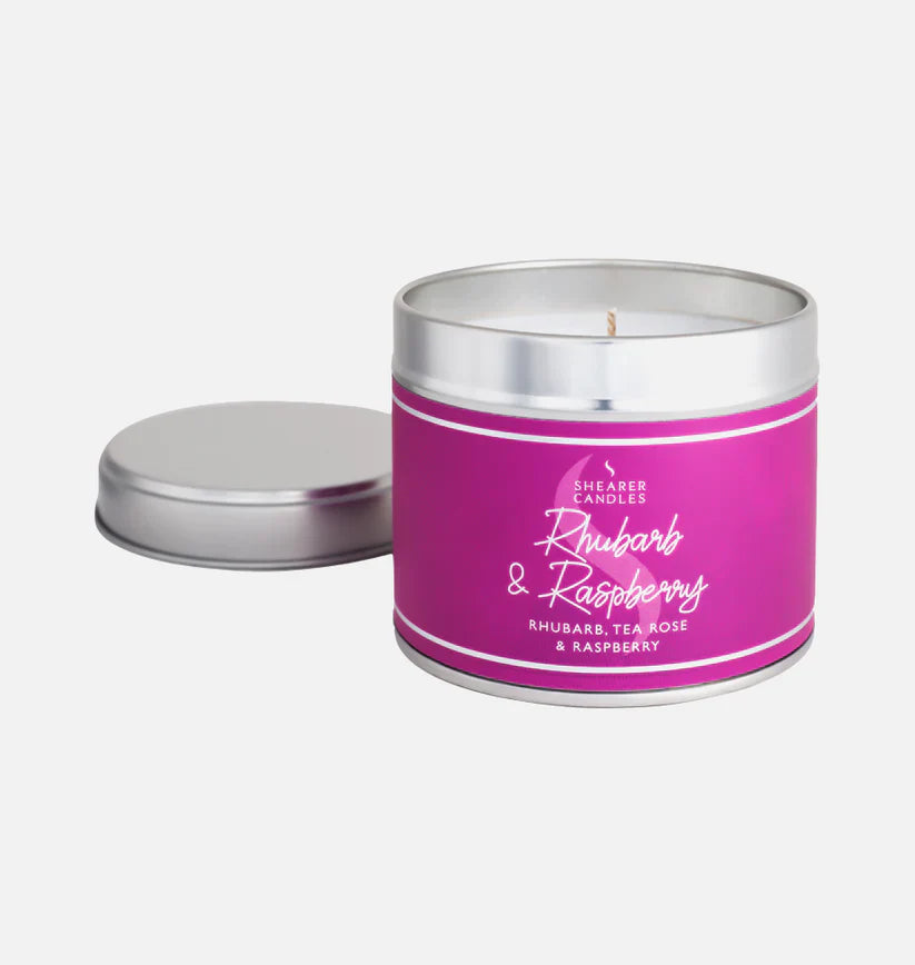 Shearer Rhubarb and Raspberry Small Tin Candle