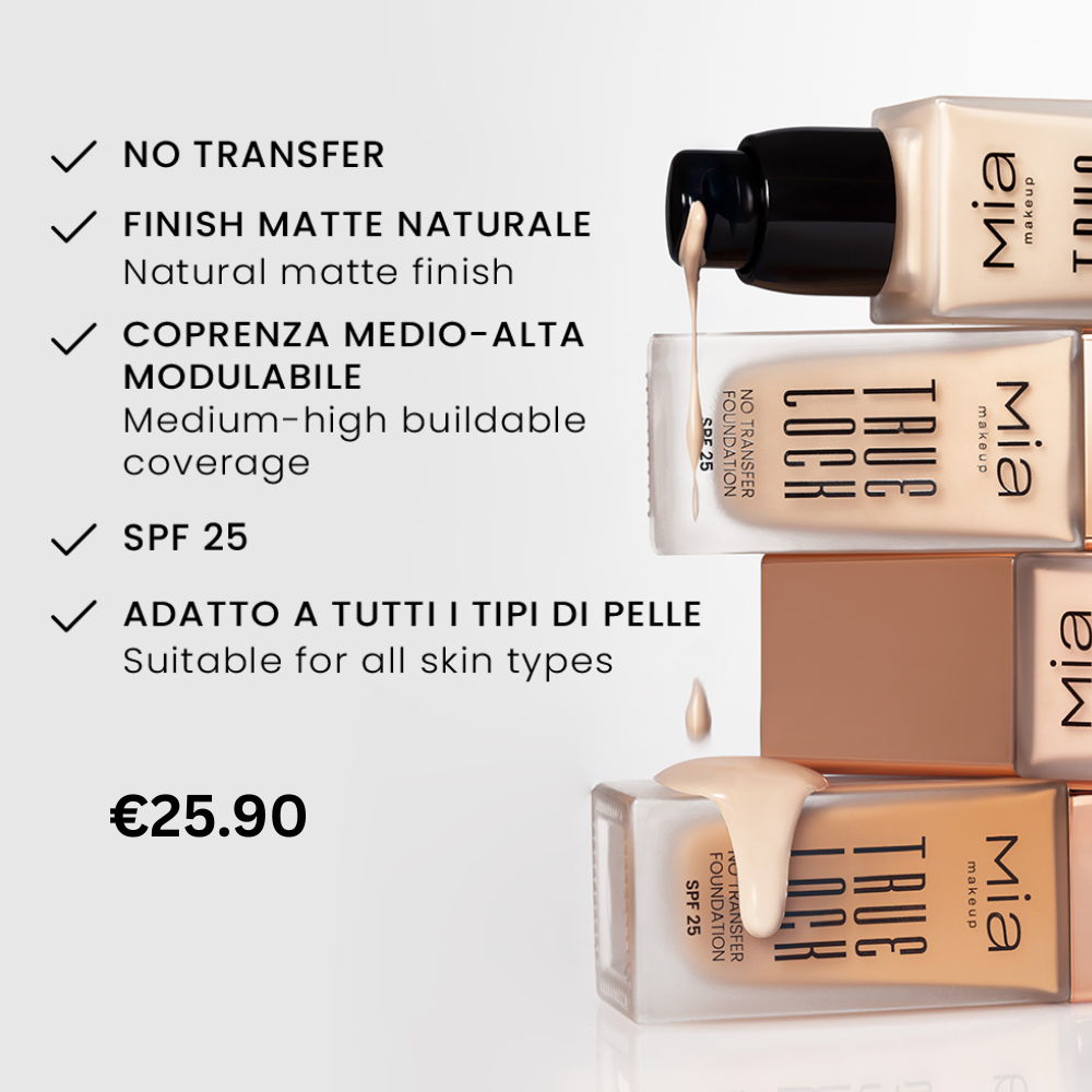 MIA MAKE UP – TRUE LOCK LONG LASTING NO TRANSFER FOUNDATION SPF25