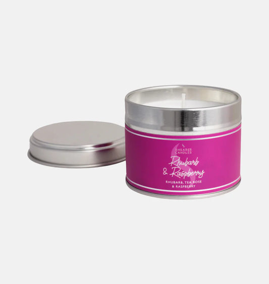 Shearer Rhubarb and Raspberry Small Tin Candle