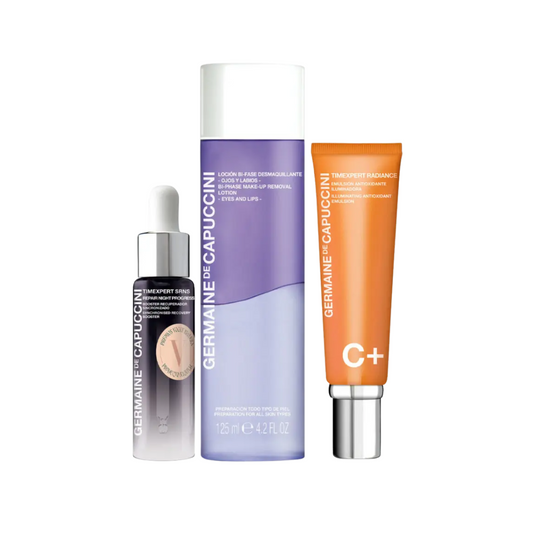 Germaine De Capuccini Golden Hours – Timexpert Radiance C+ Antioxidant Illuminating Emulsion + SRNS Booster 15ml + Biphase 125ml