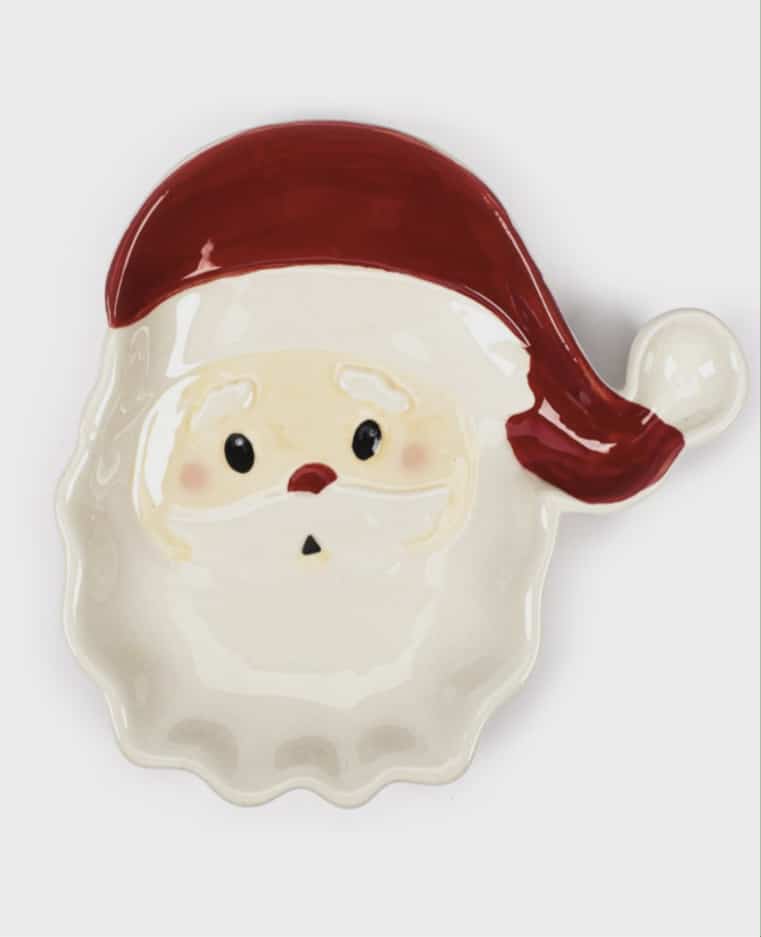 Small Ceramic Santa Tray