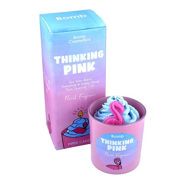 Thinking Pink - Piped Candle