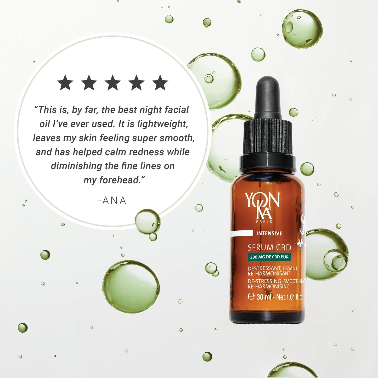 Yon-ka CBD Serum 30ml De-stressing, smoothing & re-harmonizing night treatment